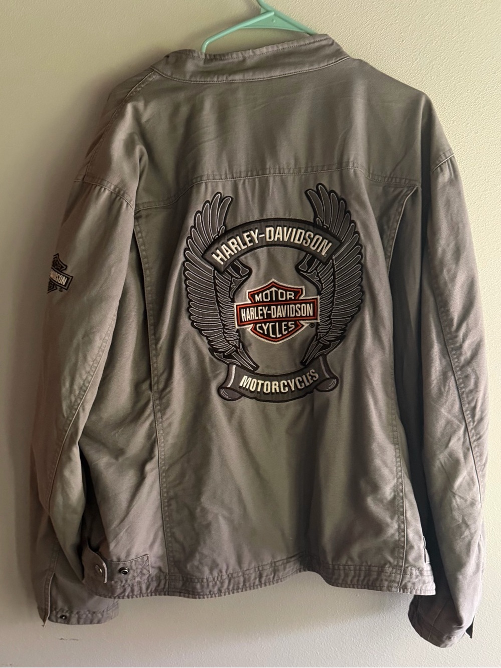 Grey Harley Davidson Jacket Mens XL Embroidered - Picture 7 of 9